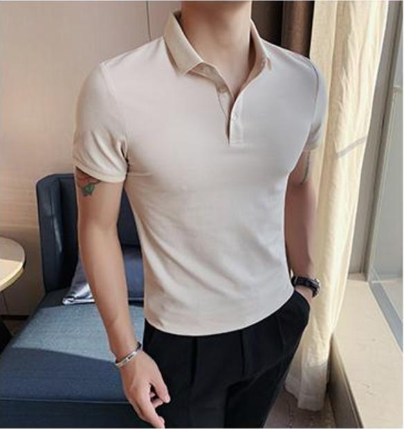 

Men's Polos Summer Multiple Colors High Quality Cotton Polo Shirts for Men/2023 Slim Fit Shorts Sleeve Stand Collar Tees Male7BKB, Dark grey