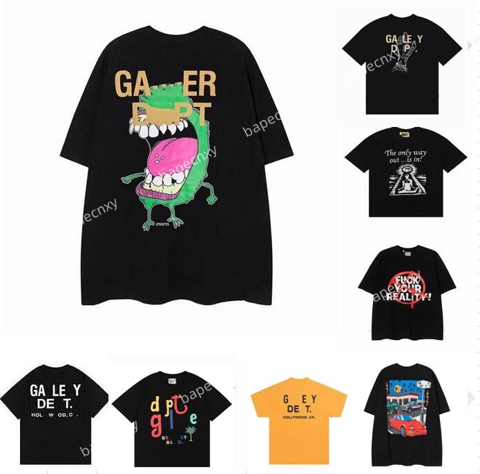 

Women&Men's T-shirts Designer Galleryes depts Shirt Alphabet Print Trendy Trend Basic Casual Fashion Loose Short T-shirt Half Sleeve TeeS Green White And Black, Cu4