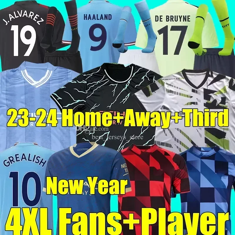 

4XL HAALAND soccer jerseys 22/23/24 CHINESE NEW YEAR DE BRUYNE PHILLIPS MANS CITIES GREALISH MAHREZ FODEN training football shirt ALVAREZ Kits set player cloth, 23-24 training2 adult