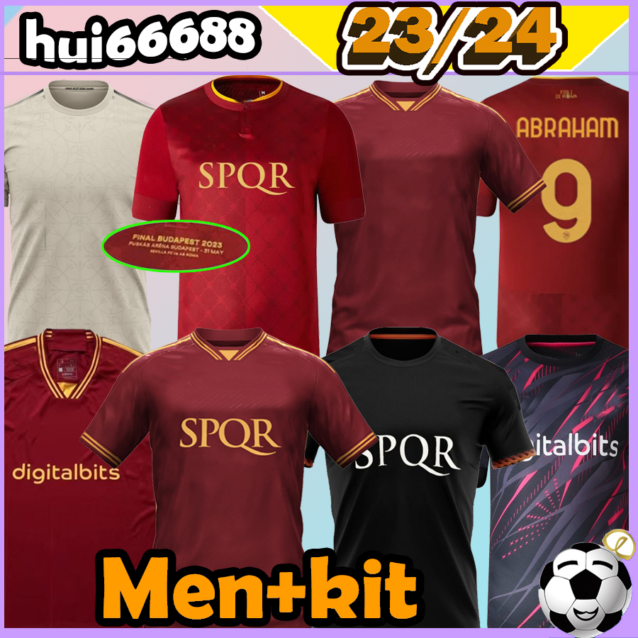 

23/24 romas TOTTI DYBALA Soccer Jerseys 2023 2024 maglia Pellegrini belotti ZANIOLO PELLEGRINI MANCINI KUMBULLA WIJNALDUM men player kids kit Football shirt, 23-24 home