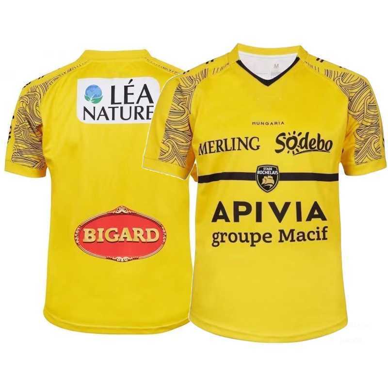 

Men' T-Shirts 2021 Stade Rochelais Rugby Jersey Home Men' Shirt Top Quality Free Delivery Size -5XL, Beige