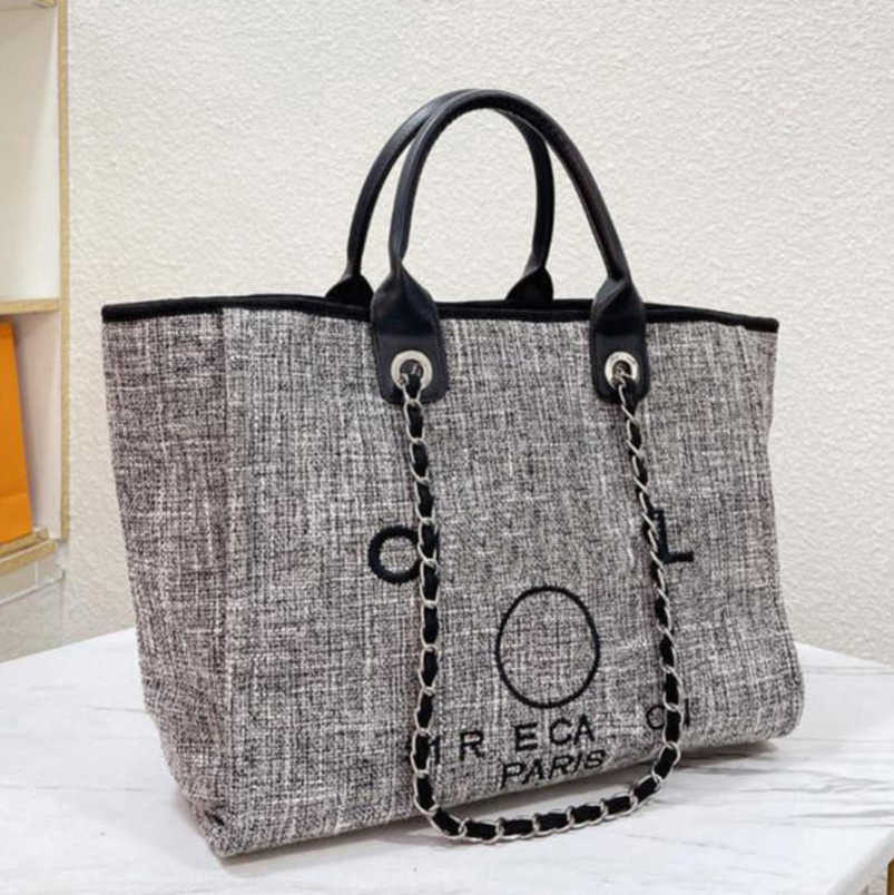 

Fashion CH Luxury Women's Hand Bags Embroidered Brand Handbag Female Pearl Beach Bag Big Shopping Small Backpacks Canvas Chain Backpack Evening Handbags 15ns