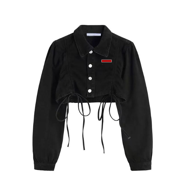 

Woman Jacket Denim Coat Short Outwears Coats Long Sleeve Spring Autumn Windbreaker Womens, Black1