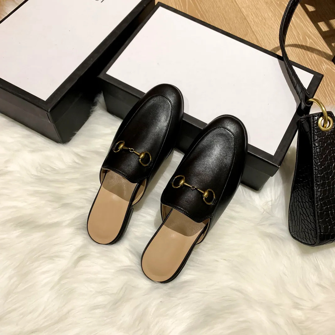 

Designer Women Summer Princetown Lace Velvet Slippers Mules Loafers Genuine Leather Flats With Buckle Bees Snake Pattern With Box, 10