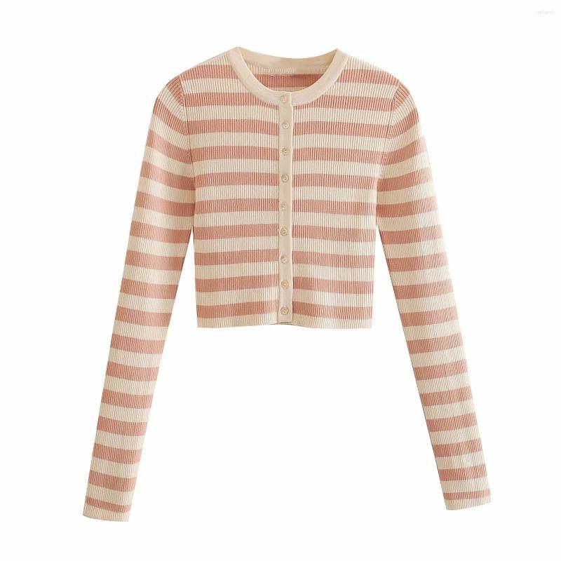 

Women' Knits Xitimeao Elegant Long Sleeve Sweater Women Single-Breasted Stripe Short Cardigan Knitted Outwear Suspender Dress