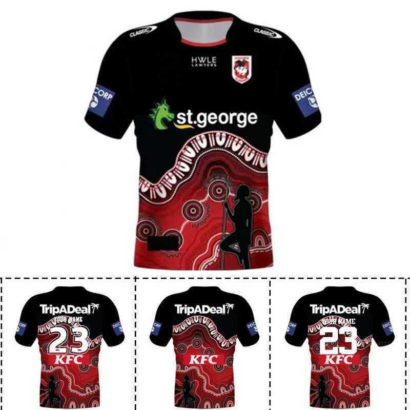 

Men's T-Shirts 2023 St George Illawarra Dragons Indigenous Home Anzac Singlet Rugby Jersey - Mens Size S-5XL Custom Name, Print name number