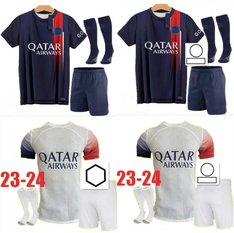 

Adult kit MBAPPE HAKIMI soccer jerseys 2023 2024 maillot de foot MARQUINHOS VERRATTI 23 24 SERGIO RAMOS sets football shirtS