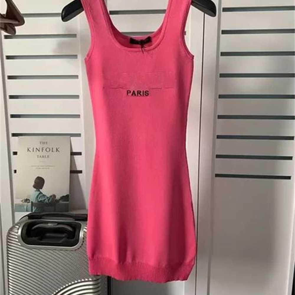 

Knit Dress for Woman Long T shirt Black Girl Womens Designer Clothing Summer Casual Lady Bodycon Sleeveless Cotton Knitwear Letter Slim Fit Sexy Fashion 3OE6, Red