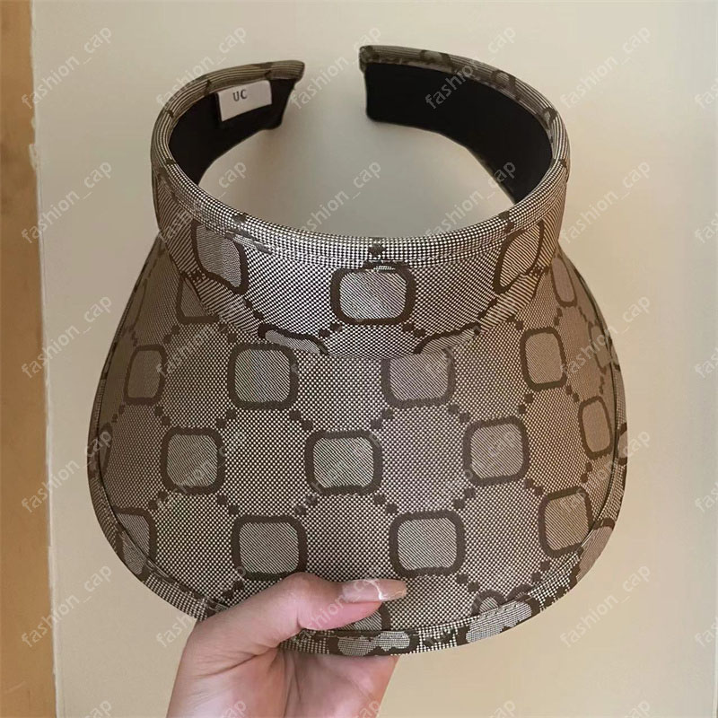 

Summer Visors Hats Luxury Designer Sun Hat Womens Men Fashion Empty Top Cap Casual Golf Sport Cap Travel Beach Cap Letter Baseball Caps, Black