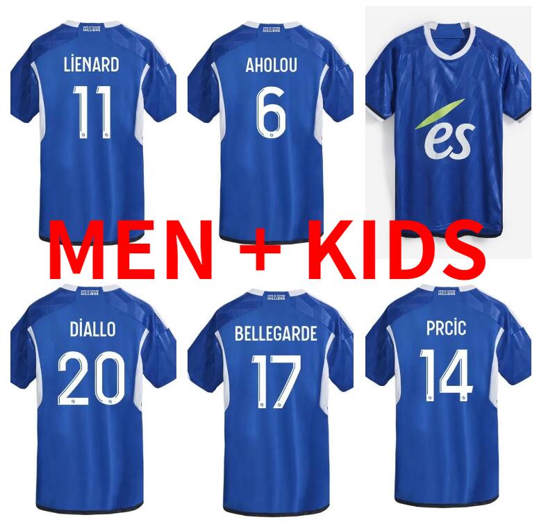 

23 24 RC Strasbourg Alsace soccer jerseys maillot de foot home blue 2023 2024 AHOLOU THOMASSON LiEnard Diallo DJIKU AJORQUE Gameiro football shirts home away third, Kids size