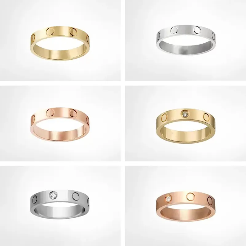 

Classic Love screw ring mens rings luxury designer jewelry women diamond Titanium steel Alloy Gold-Plated Gold Silver Rose Never fade Not allergic 4mm 5mm 6mm gift