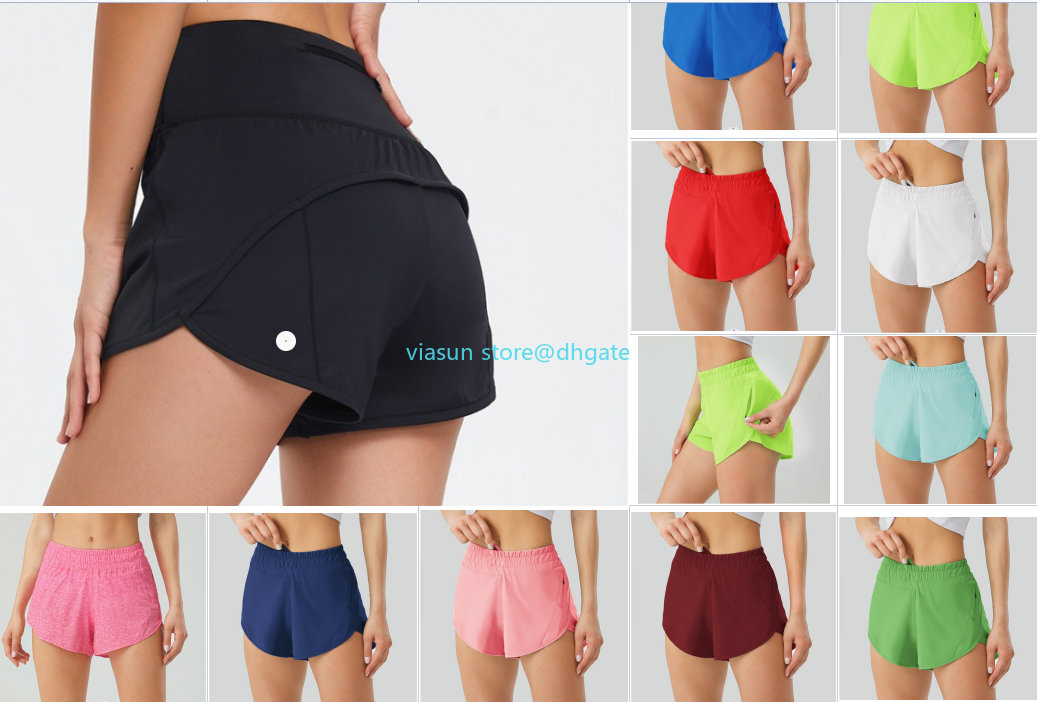 

Lu Women Yoga Outfits Short Lined Running Shorts With Zipper Pocket Gym Ladies Casual Sportswear For Girls Exercise Fitness, Have lu logo