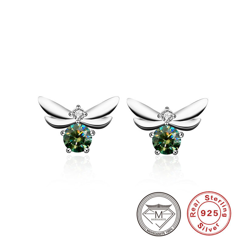 

Luxury Moissanite Bee Stud Earrings 925 Sterling Silver Earring for Women