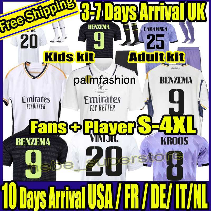 

4XL 22 23 REAL MADRIDS soccer football Jerseys shirt VINI JR CAMAVINGA ALABA HAZARD BENZEMA ASENSIO MODRIC MARCELO VALVERDE camiseta men kids kit uniforms, 22-23 home-guowang 2