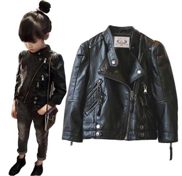 

toddler girl leather jacket fashion zip jacket coat for 112years girls kid warm Winter fur inside jacket clothes282n3071028, Blue