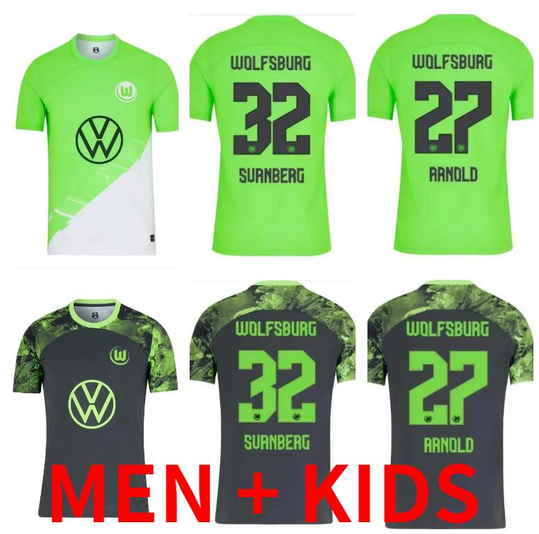 

23 24 VfL Wolfsburg Soccer jerseys LACROIX VAN DE VEN 2023 2024 ARNOLD SVANBERG Football Shirt MARMOUSH WIND WALDSCHMIDT WIMMER NMECHA GERHARDT men kids kit