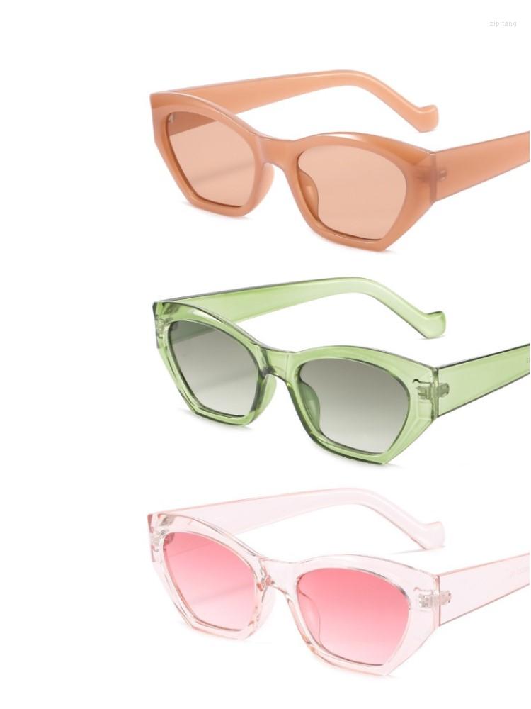 

Sunglasses Fashion Cat Eye Irregular Women Vintage Clear Candy Color Eyewear Girl Trending Polygon Sun Glasses Shades UV400