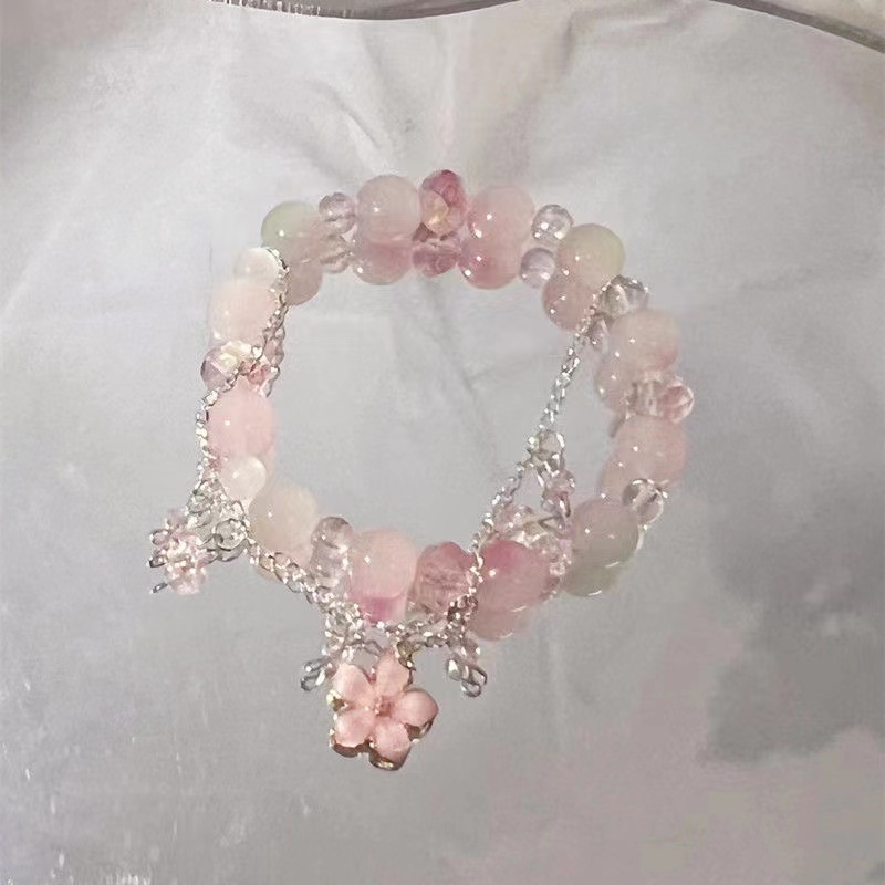 

Kasuga Letter ~ Little Peach Blossom Beaded Bracelet 2023 New Trendy Niche Design Sakura Premium Bracelet