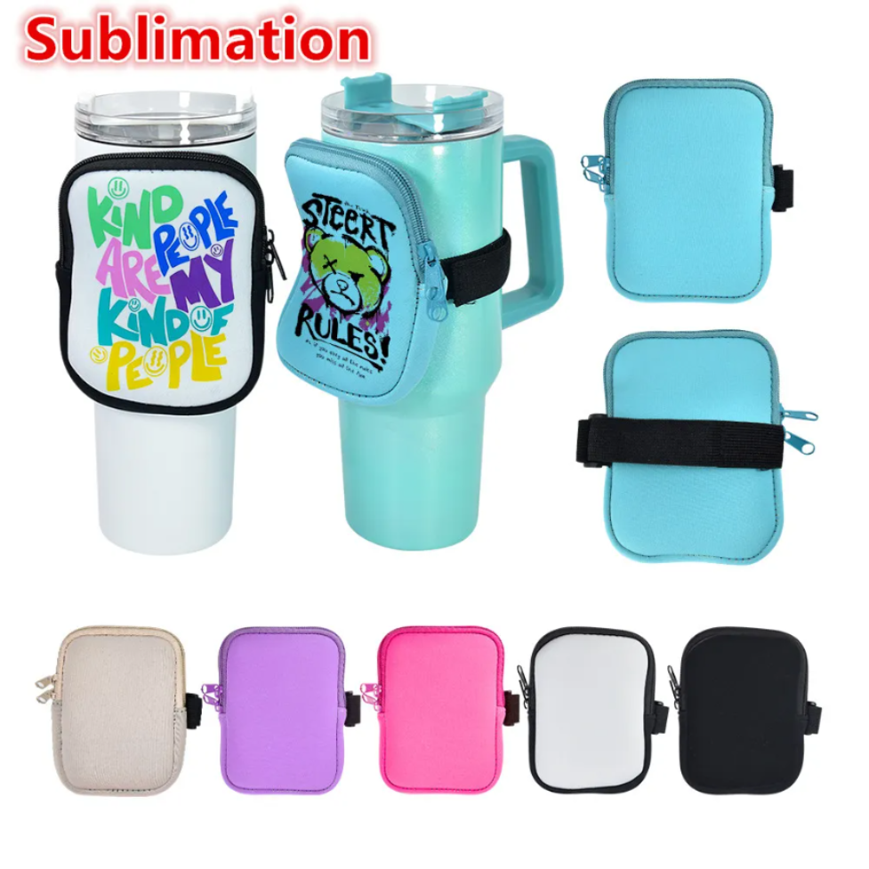 

Sublimation Water Bottle Pouch Storage Sleeve for 40oz Tumbler Neoprene Water Bottle Holder Tumbler Carrier Bag Holder for Running, Walking DIY A0602
