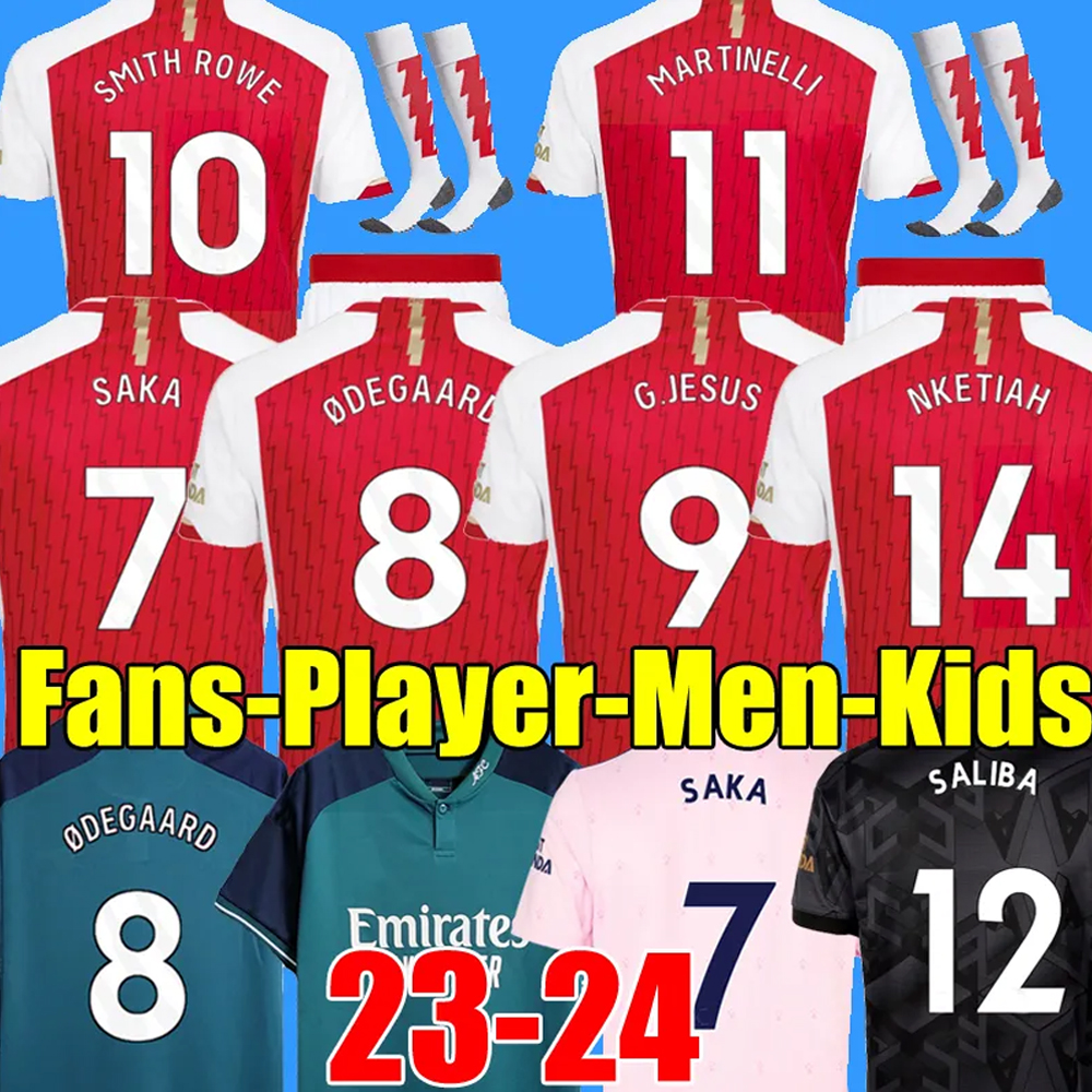 

23 24 G.JESUS SAKA soccer jerseys Fans Player version SMITH ARSen ROWE ODEGAARD TROSSARD MARTINELLI KIWIOR JORGINHO 2023 2024 football top shirt Men Kids kit, Away