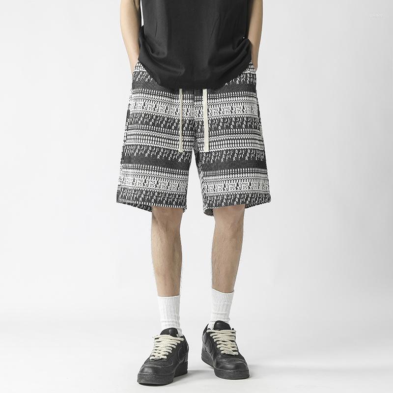 

Men's Shorts Summer Vintage Men Fashion Retro Japanese Streetwear Hip-hop Loose Straight Mens Beach -2XL, Black