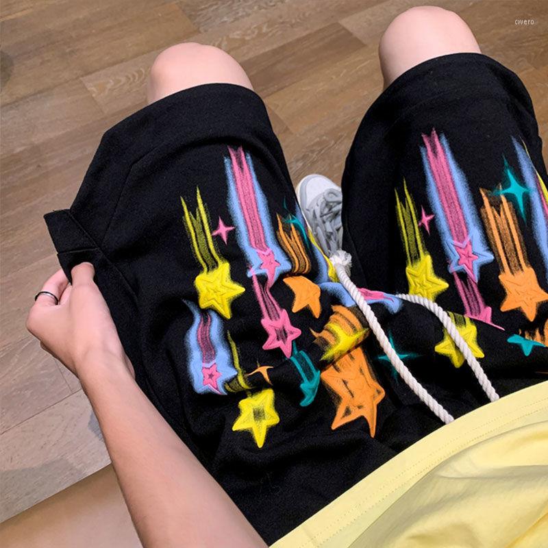 

Men' Shorts Y2k Retro Print Star Loose Casual Street Cropped Pants American Hip Hop Basketball Men Clothing For