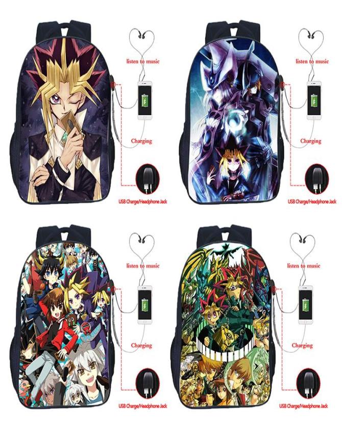 

Backpack Fashion Casual YuGiOh USB Charge Boys Girls School Backpacks Men Women High Quality Bags9304436, Sky blue