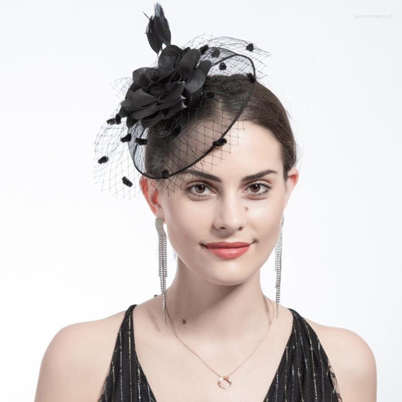 

Headpieces Delicate Yarn Veil Hat Shape Hair Barrettes Clip Xmas Performance Headpiece Festival Party Costume Props Unisex