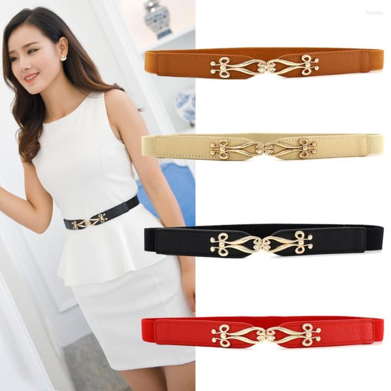 

Belts Women Elastic Stretch All-match Wild Skirt Bands Ladies Dress Cummerbund BuBuckle Waistband Thin Waist Belt, Black