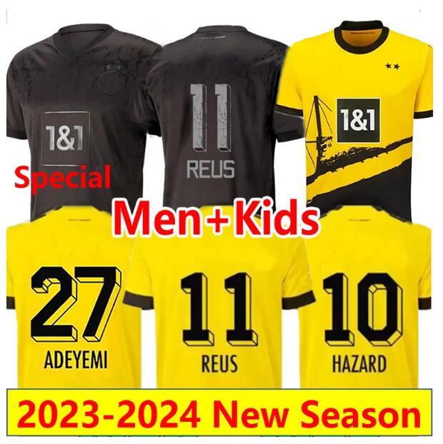 

23 24 HALLER REYNA ADEYEMI REUS soccer jerseys 2023 2024 BELLINGHAM HUMMELS SULE football shirts BRANDT MALEN MODESTE camesita de foot men kid set All black special