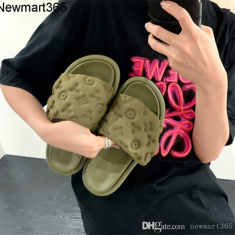

Fashionable Girl Hook Sponge Cake Thick Sole Slippers Womens Casual Increase Loop Sandals For External Wear, Green