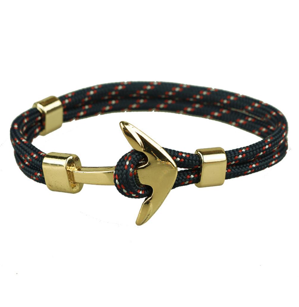 

Men and Women Handmade Gold Anchor Paracord Link Bracelet Colorful Woven Bracelets3954204