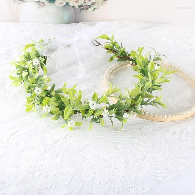 

Headpieces European And American Mori Style Garland Flocking Imitate Leaves Hair Band Wedding Bridesmaid Flower Girl Headdress Accessories