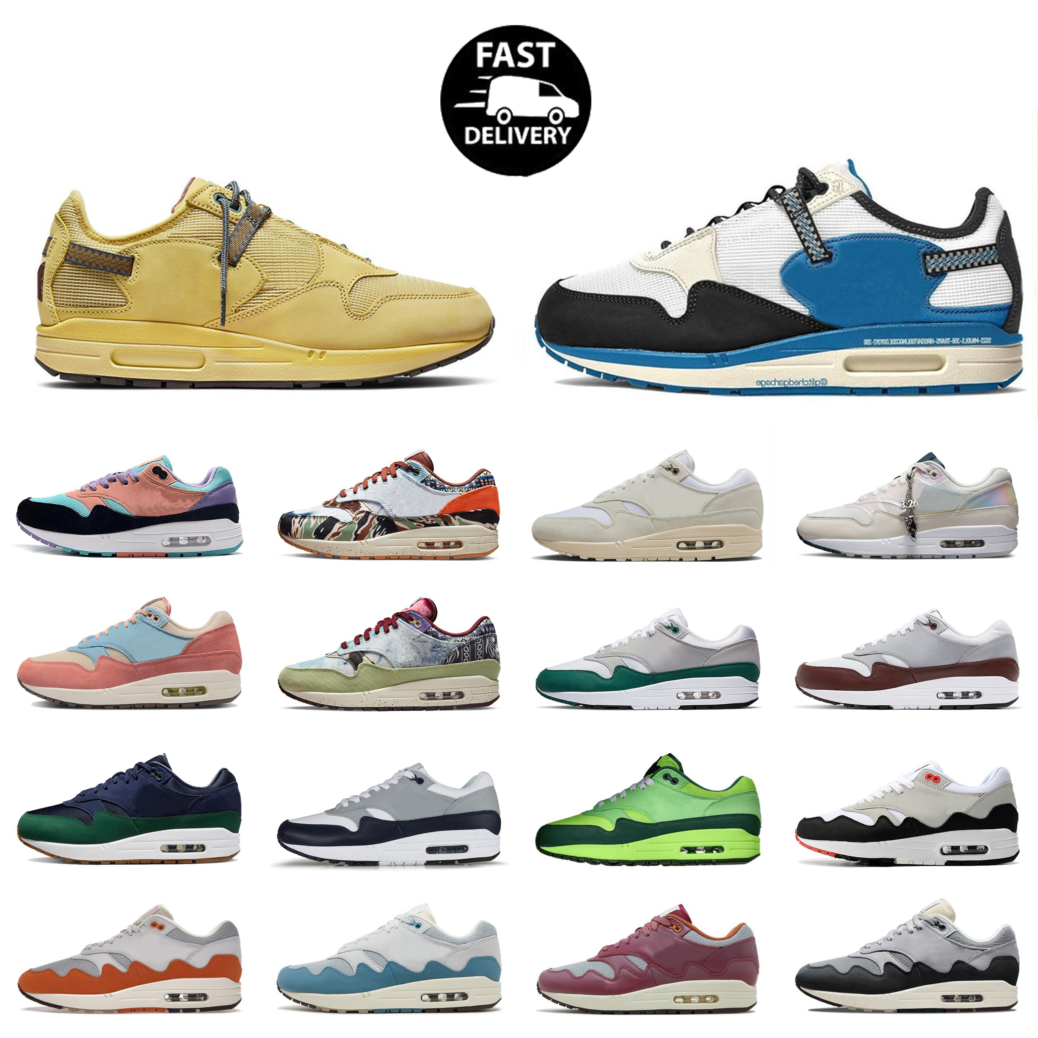 

max 1 87 running shoes men women 1s Baroque Brown Big Bubble Sport Red Parra White Pink Splicing Saturn Gold Sketch To Shelf Black University Red sports, #26 36-45