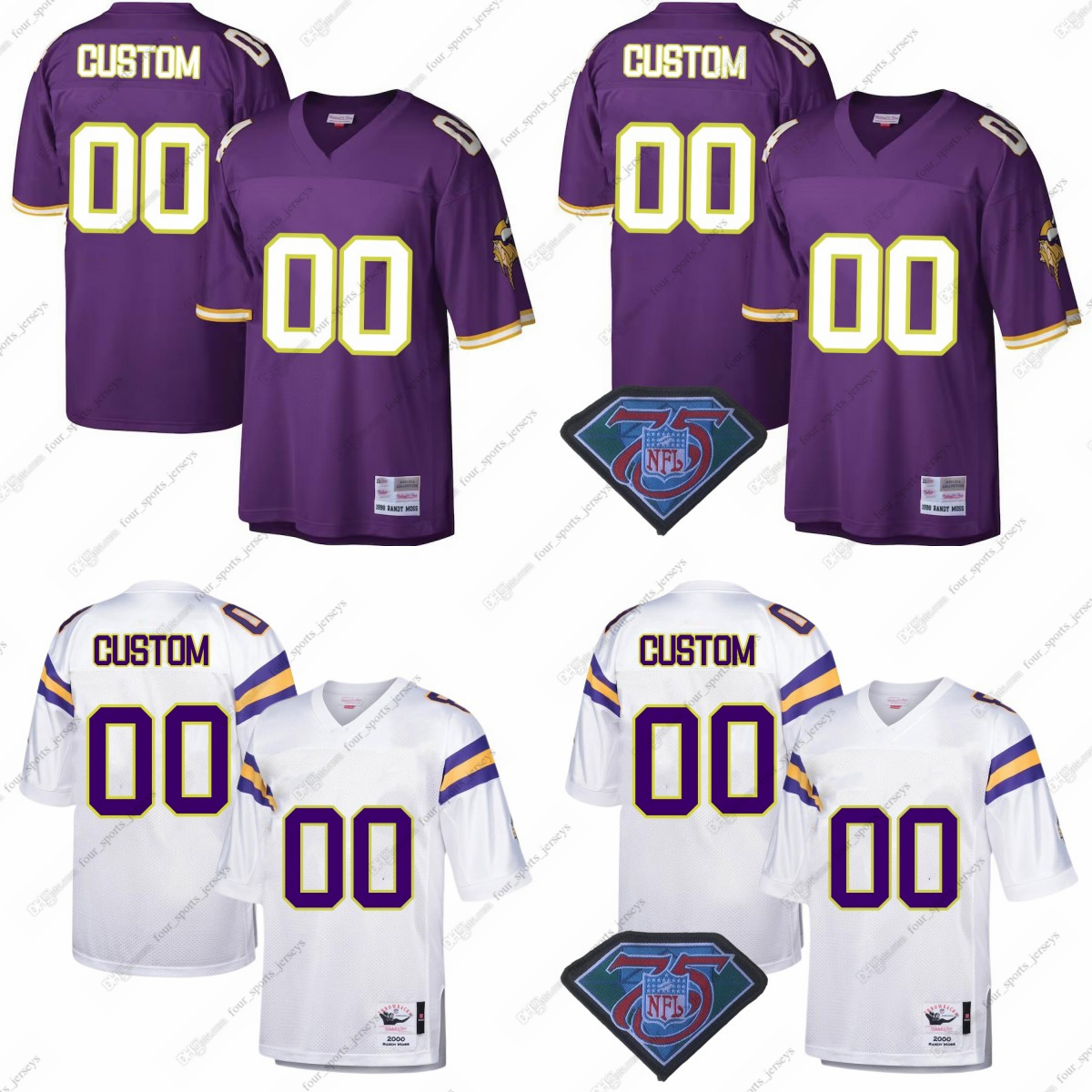 

Custom NCAA 75th Vintage Football Jerseys Retro 93 John Randle 22 Paul Krause 28 Adrian Peterson 44 Chuck Foreman 56 Chris Doleman 80 Cris Carter 88 Alan Page Tarkenton, Same as picture