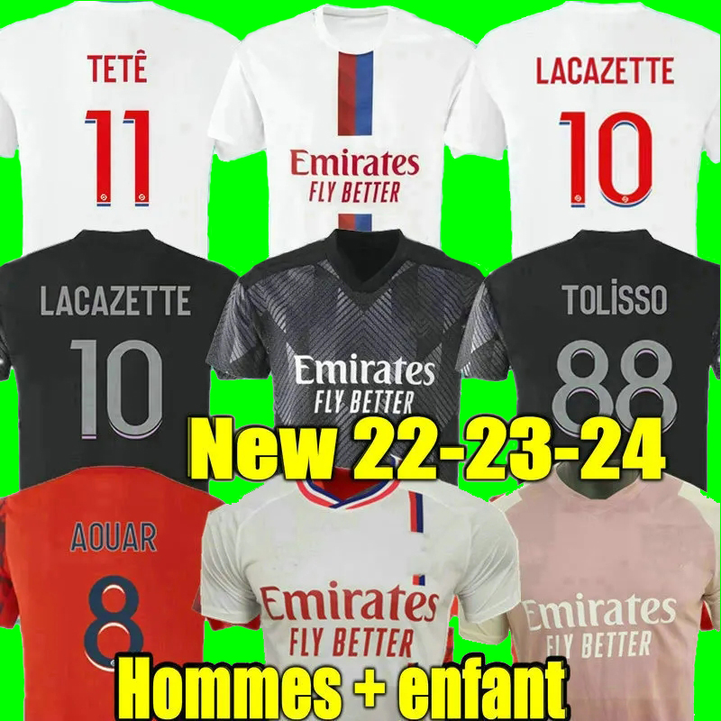 

L.PAQUETA Les Gones OL Soccer Jerseys 22 23 24 Maillot de foot TETE OL 4th blue AOUAR TAGLIAFICO football shirts 2023 2024 TRAORE man kids kits equipment lyon, 2324