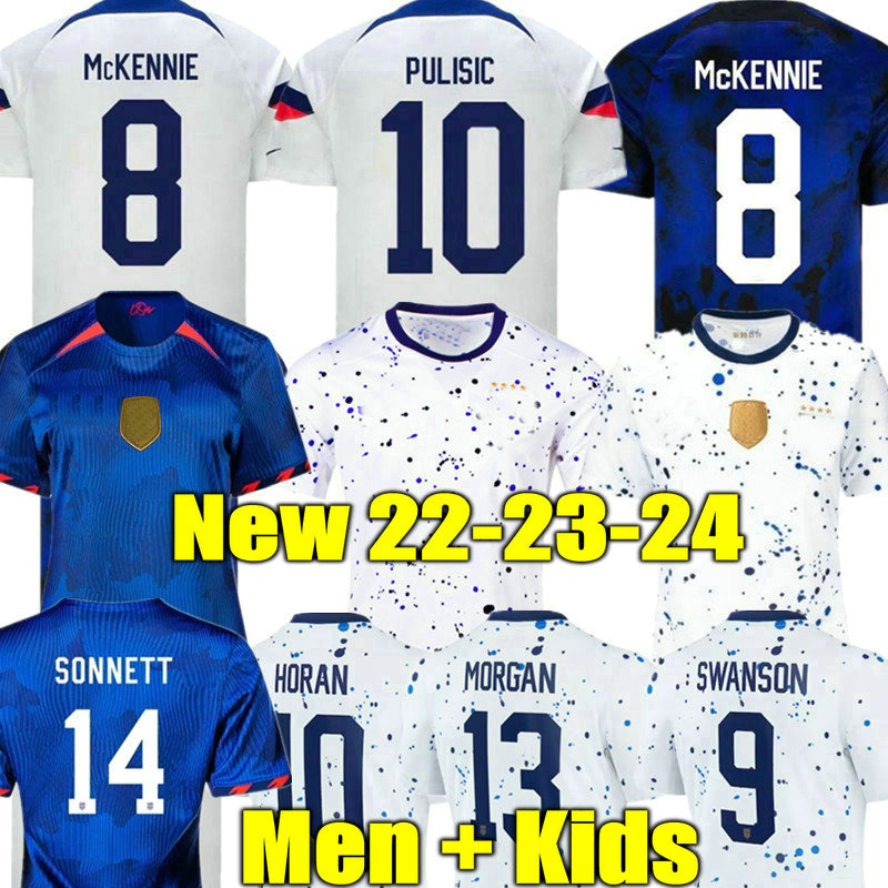 

MORGAN USAs Soccer Jerseys 2023 women AARONSON 22 23 24 Sargent PULISIC LLOYD feminine America Football Shirt lady Camisetas men KIDS USMNT Robinson PEPI McKENNIE