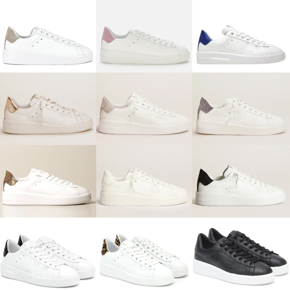 

luxury Pure star Sneakers Brand PURESTAR Shoe Designer Women shoe glitter gold silver tail Sequin White leather Customized Shoes, Star2