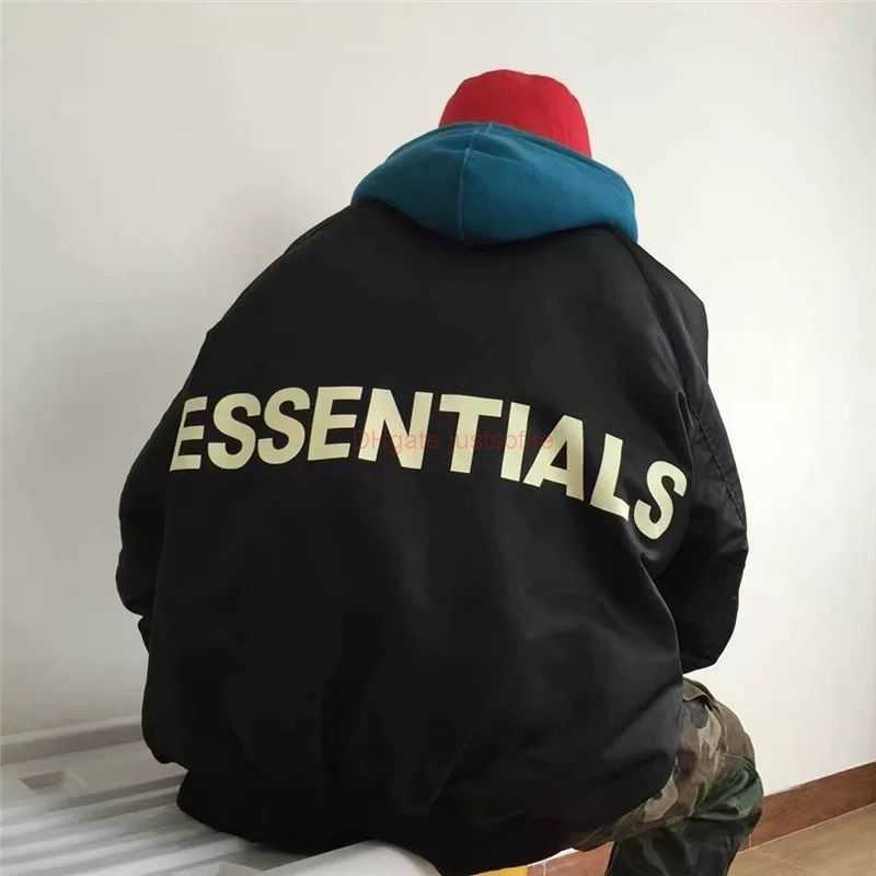 

ESS Designer Clothing Fashion Casual Coats High Version Fears Of God FOG Double Thread Essen Flight Jacket Ma1 High Street Loose Cotton Coat Mens windbreaker sports D, Shipping fee