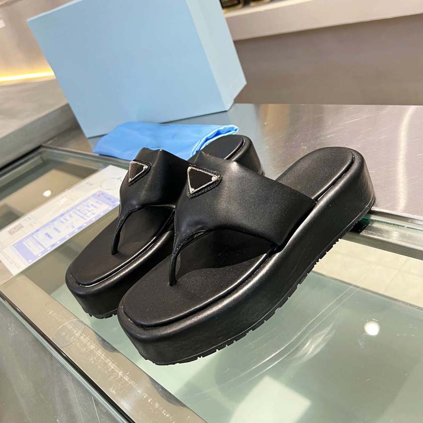 

Designer Slippers Sandal Women Slides Luxury Loafers Slide Ladies Shoe Beach Soft padded nappa leather thong wedge sandals Flip Flops, #2