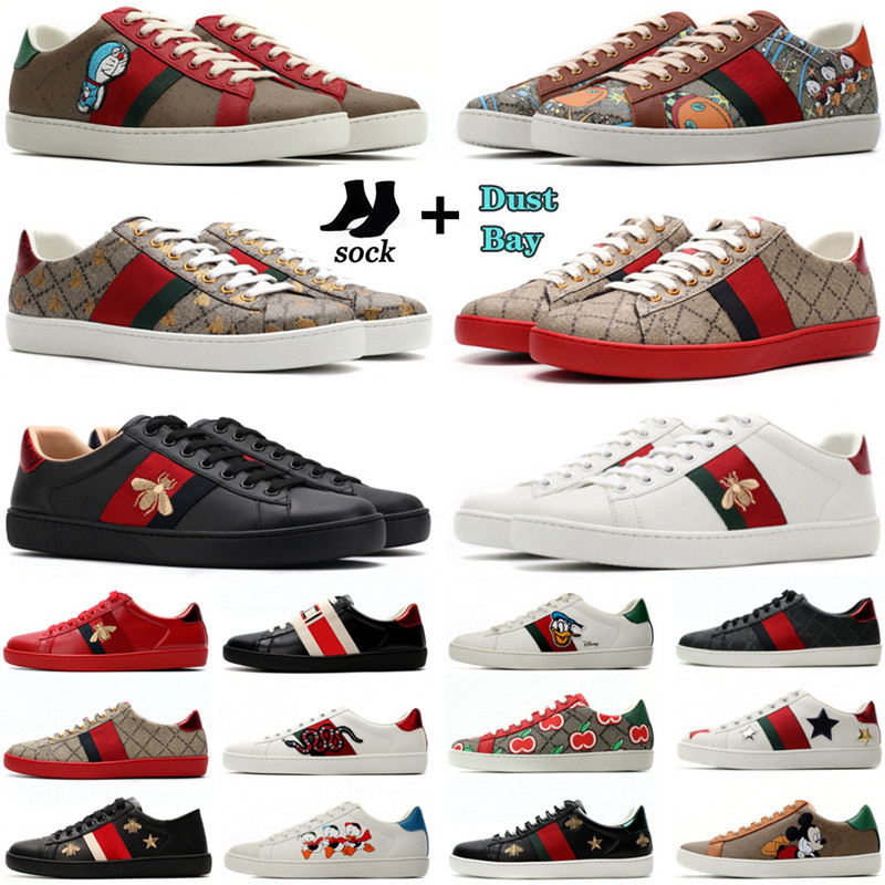 

Mens Womens Casual Designer Shoes Cartoons guccie Casual Bee Ace shoe Genuine Leather Tiger Snake Embroidery Stripes Classic Men guccis Sneakers, 31