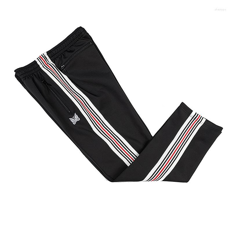 

Men' Pants Arrivals Needles AWGE Drawstring Sweatpants Men Women 1:1 High Quality Butterfly Embroidery Logo Autumn Trousers