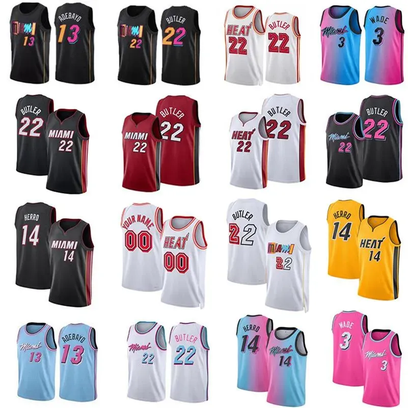 

custom Men women youth Miamis''Heats''Jersey Jimmy Butler Heats Dwyane 3 Wade Basketball Jerseys Tyler Herro Bam Adebayo Lowry Kevin Love Oladipo Strus, Colour 1