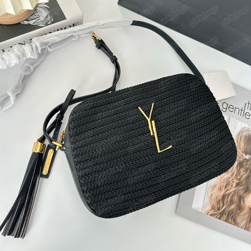 

Designer Tassel Lou Camera Bag Straw Raffia Bags For Women Beach Crossbody Shoulder Grass Bumbag Ladies Totes Pouch Purses Wallet 2306022BF, Gu-1