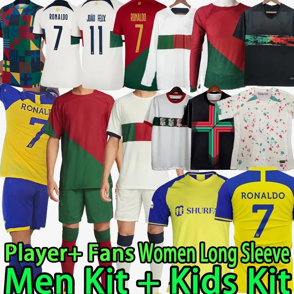 

Al Nassr FC Soccer Jerseys 2023 Portugal CR7 Men Women KIDS KIT Fans Player Version Ronaldo BERNARDO JOAO FELIX Football Shirts 22 23 24 Long Sleeve Home Away, 2022 home