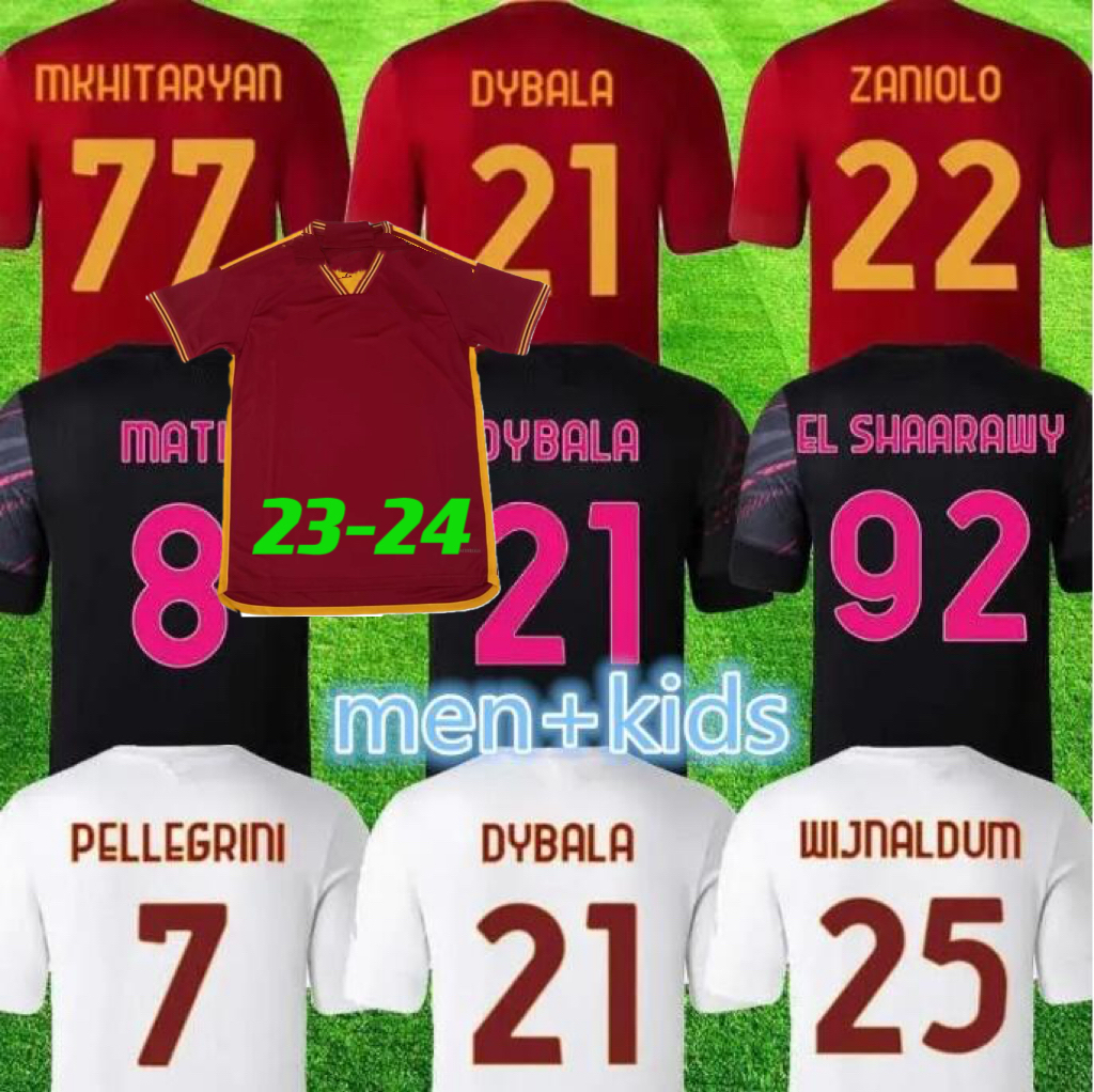 

22 23 24 DYBALA roOmas Soccer jerseys maglia Pellegrini belotti CELIK Abraham 22 2023 2024 HOME away 3rd jerseys MANCINI KUMBULLA men kids kit Football EL SHAARAWY, 22/23 home