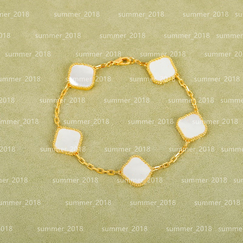 

6Colors Logo engrave 5pc flower bangles charm bracelets factory 18K gold bracelet 316L Stainless Steel black white red green yellow Love Jewelry Women