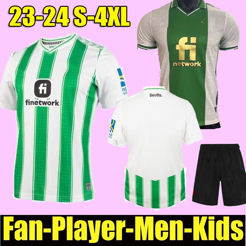 

23  Real Betis soccer Jerseys copa DEL rey FINAL away fourth JOAQUIN B.Iglesias camiseta de futbol Juanmi ESTADIO LA CARTUJA third 2023 2024 special-edition foot kids, 4th