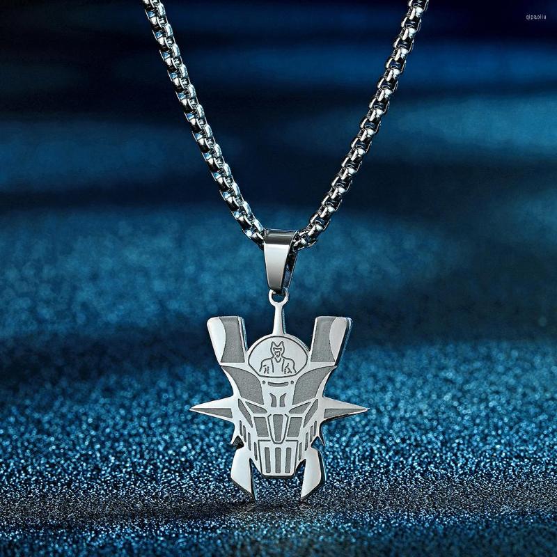 

Pendant Necklaces Trendy Stainless Steel Engraved Mazinger Armor Universal Necklace For Men Charm Warrior Jewelry Creative Gift