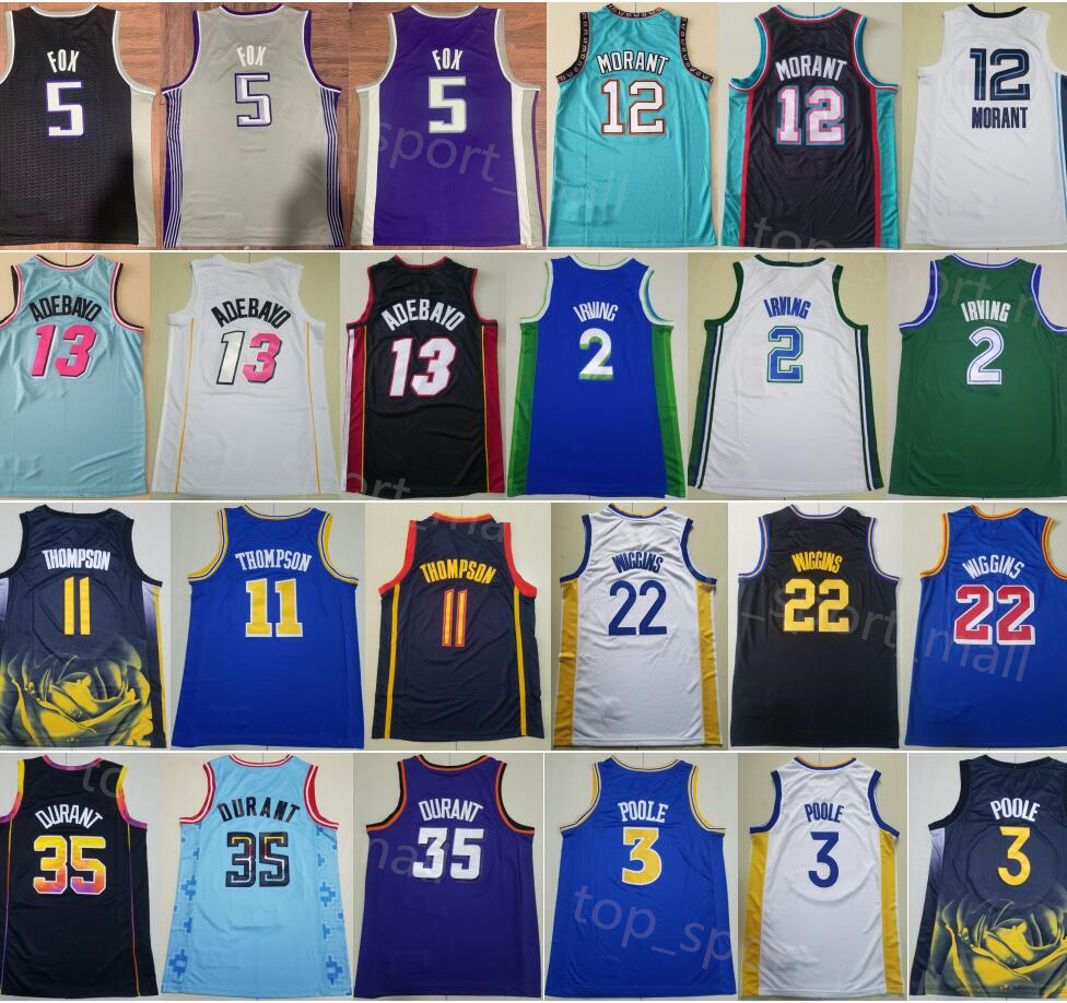 

Hot Basketball 5 DeAaron Fox Jerseys De Aaron 12 Ja Morant 13 Bam Adebayo 2 Kyrie Irving 11 Klay Thompson 22 Andrew Wiggins 3 Poole 35 Kevin Durant City Man Earned Top
